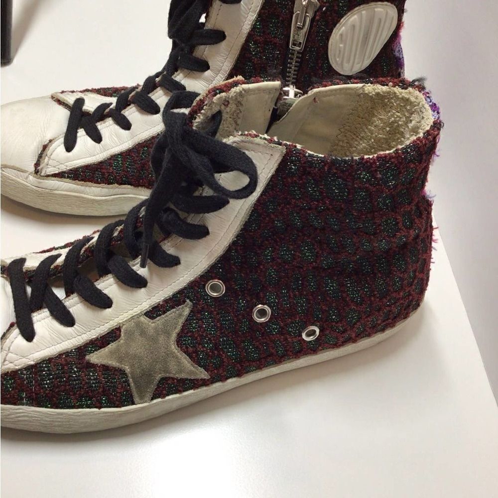 Golden Goose Francy Limited Edition High Top Sneakers Red Green EU 40‎ US 9 - Picture 7 of 17